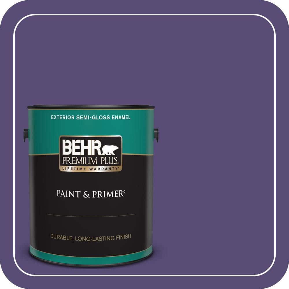 BEHR PREMIUM PLUS 1 gal. #MQ5-42 Perpetual Purple Semi-Gloss Enamel Exterior Paint & Primer