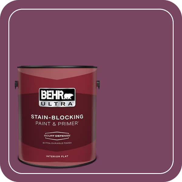 BEHR ULTRA 1 gal. #690B-7 Plum Jam Extra Durable Flat Interior Paint & Primer (2)