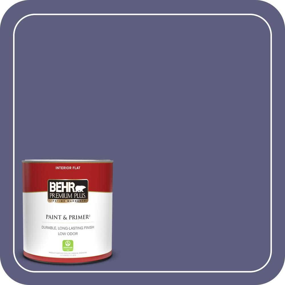 BEHR PREMIUM PLUS #M550-7 Strong Iris Flat Interior/Exterior Paint & Primer Color Sample