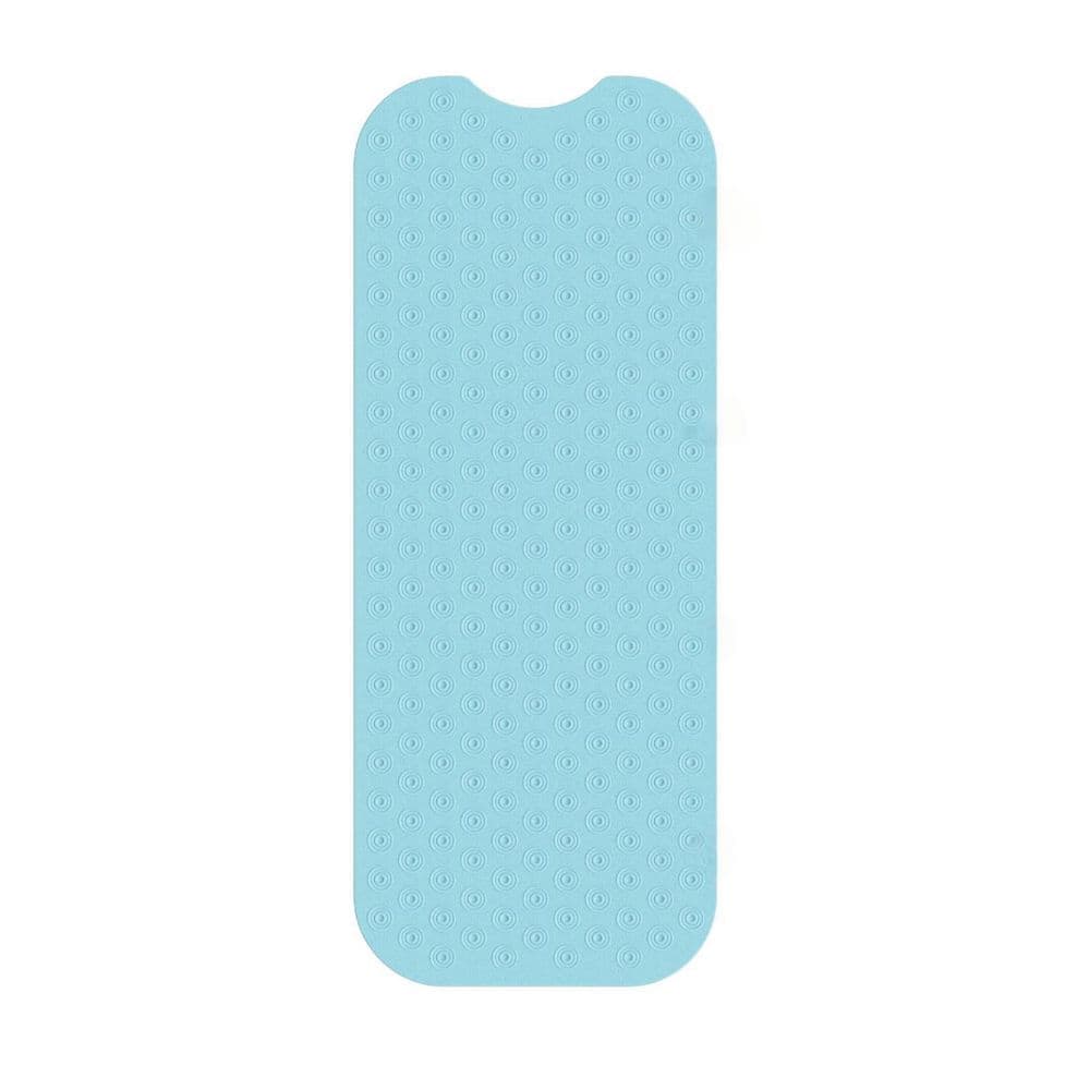Wudkey 39 in. x 16 in. No Suction Cup Bath Mat for Tub, Natural Rubber, Elderly and Children Friendly, Lake Blue (1)