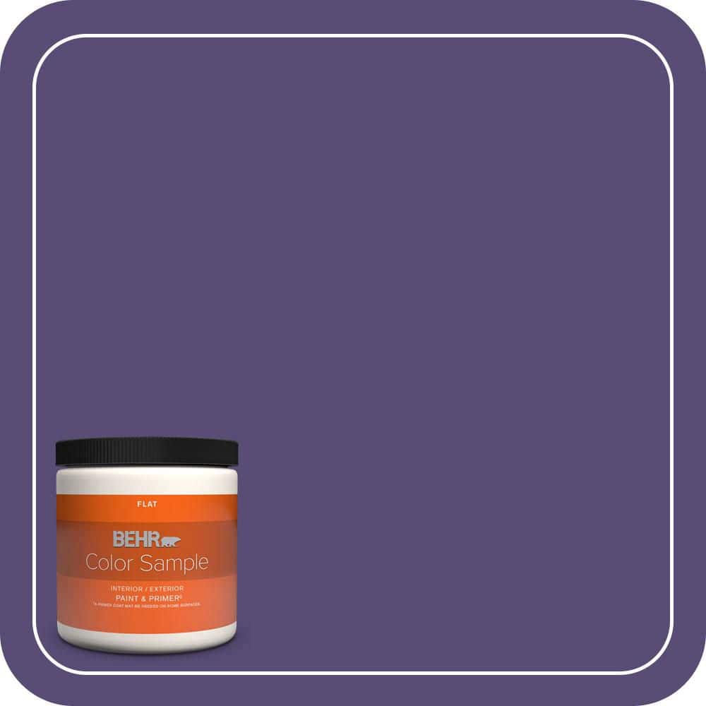 BEHR PREMIUM PLUS 8 oz. #MQ5-42 Perpetual Purple Flat Interior/Exterior Paint & Primer Color Sample