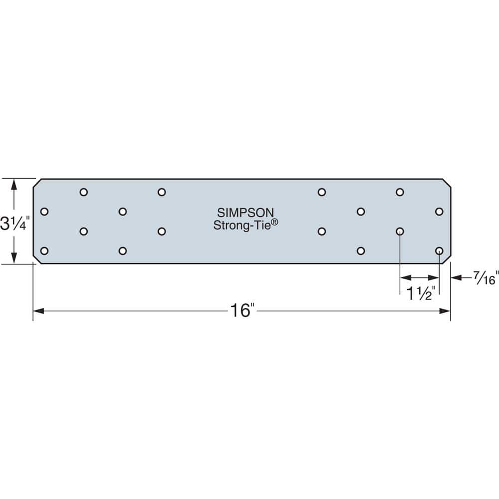 Simpson Strong-Tie HRS 16 in. 12-Gauge ZMAX Galvanized Heavy Strap Tie (2)