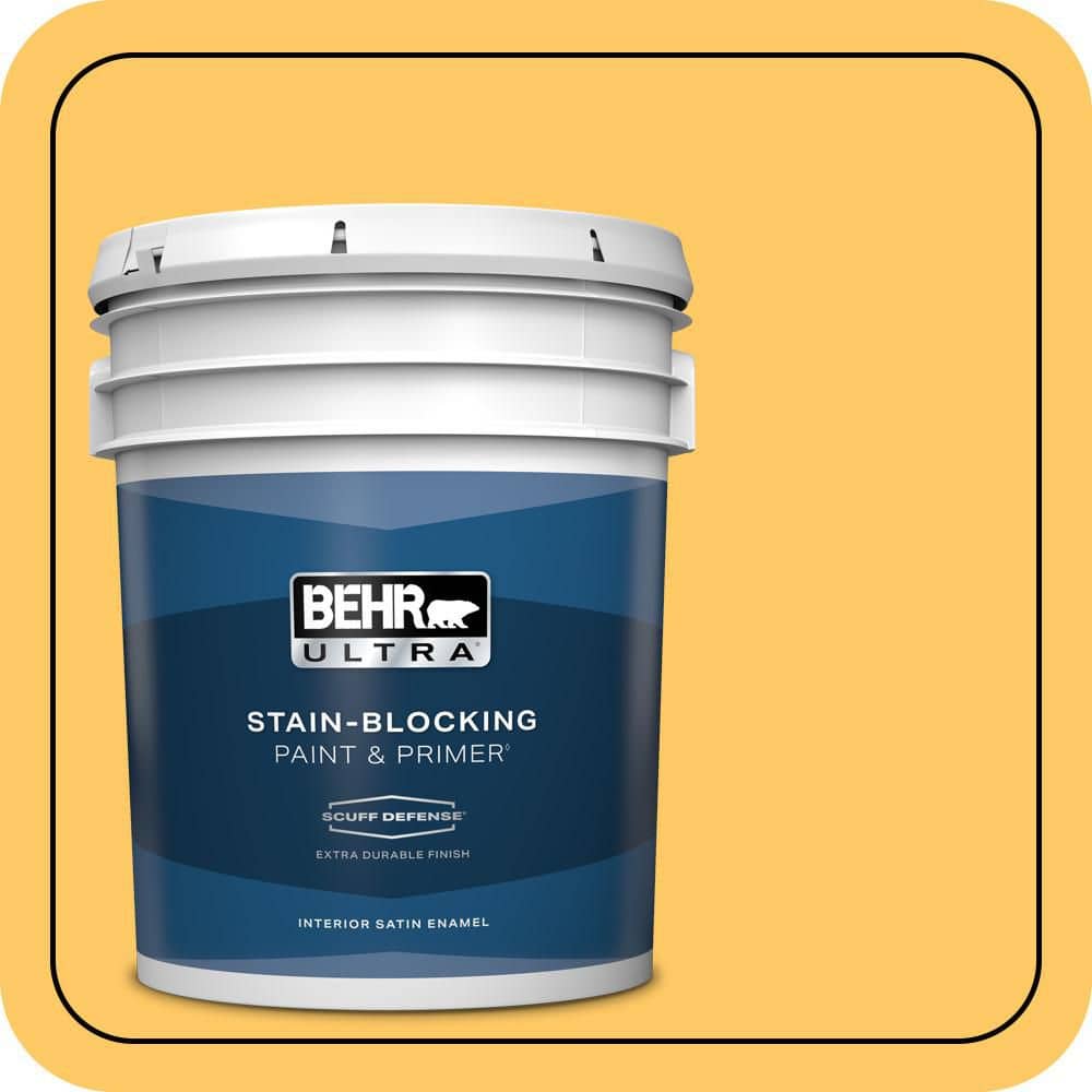 BEHR ULTRA 5 gal. #P270-5 Fuzzy Duckling Extra Durable Satin Enamel Interior Paint & Primer