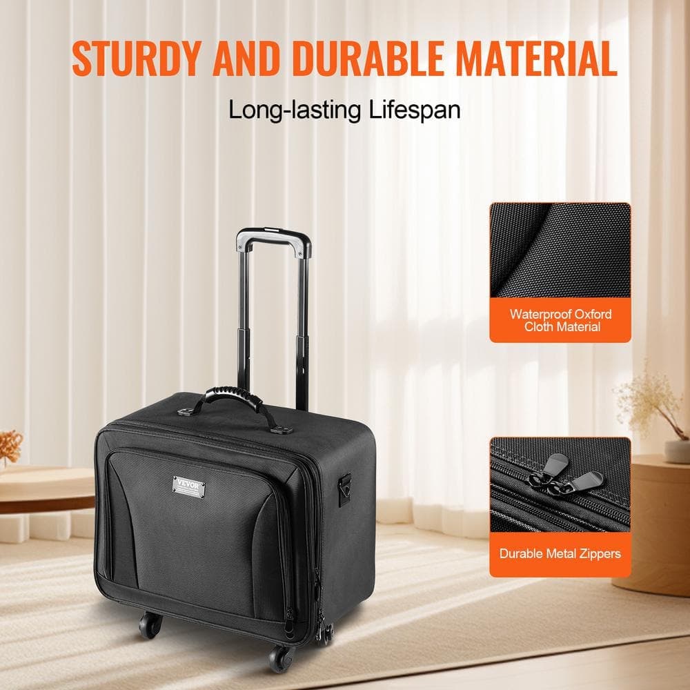 VEVOR Rolling Makeup Train Case Large Storage 3-Tiers Convenient Carry with Handle Wheels Strap Professional Makeup Storage (3)