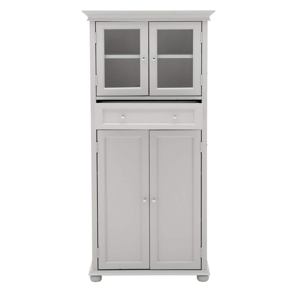 Home Decorators Collection Hampton Harbor 25 in. W x 14 in. D x 53 in. H Gray Freestanding Linen Cabinet (3)