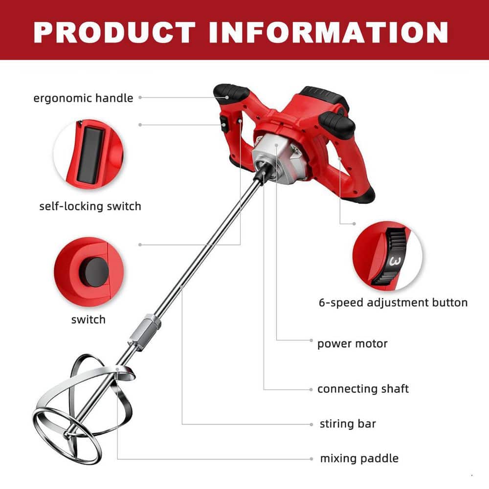 Unbranded 6-Speed Handheld Electric Concrete Mixer with Copper Motor and Carbon Steel Mixing Bar for Paint Mortar Fodder Mixing (3)