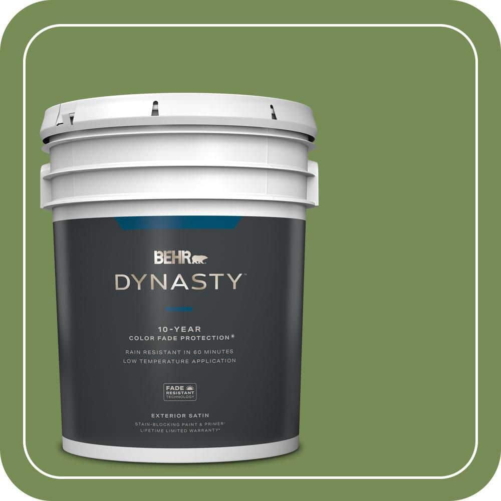 BEHR DYNASTY 5 gal. #MQ6-52 Lucky Clover Satin Enamel Exterior Stain-Blocking Paint & Primer