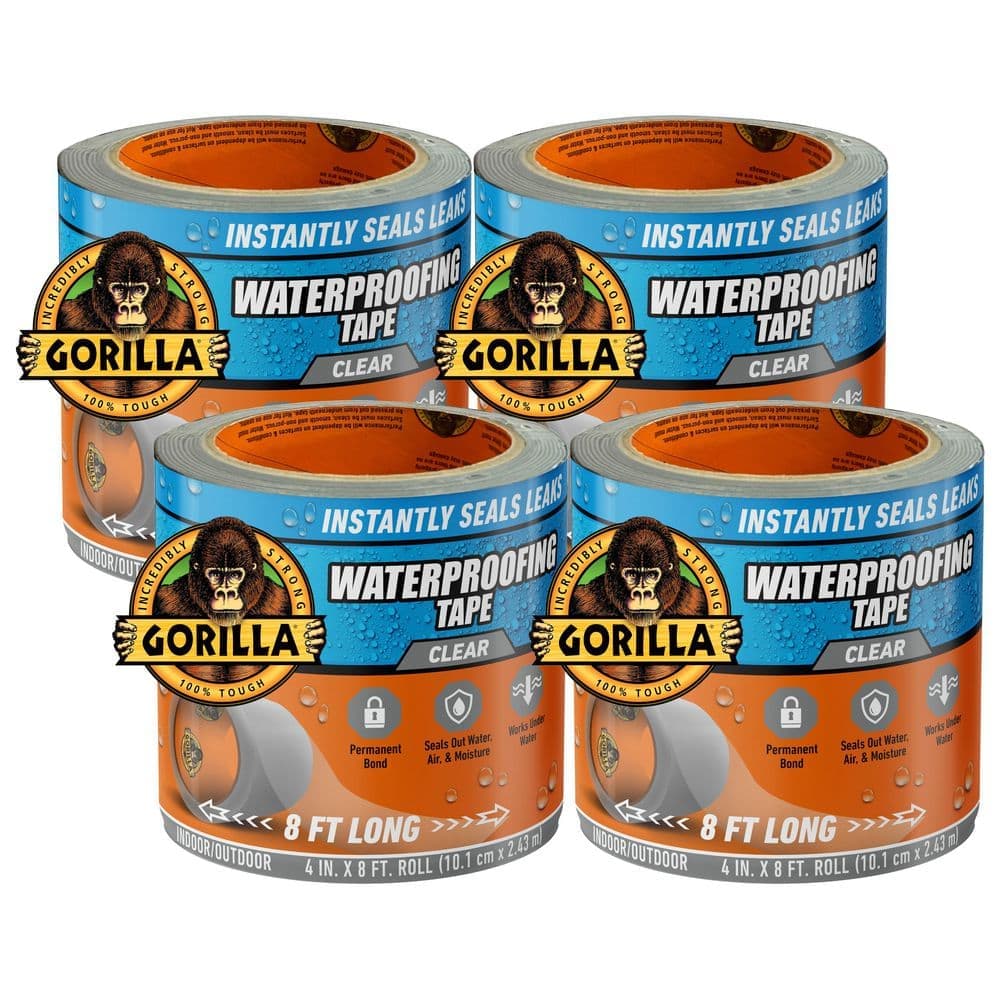 Gorilla 8 ft. Waterproof Patch and Seal Tape Clear (4-pack)