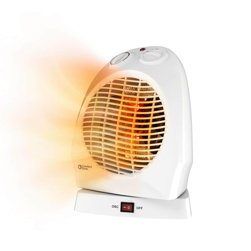 Comfort Zone 750/1,500-Watt Ceramic Electric Portable Heater with Thermostat in White