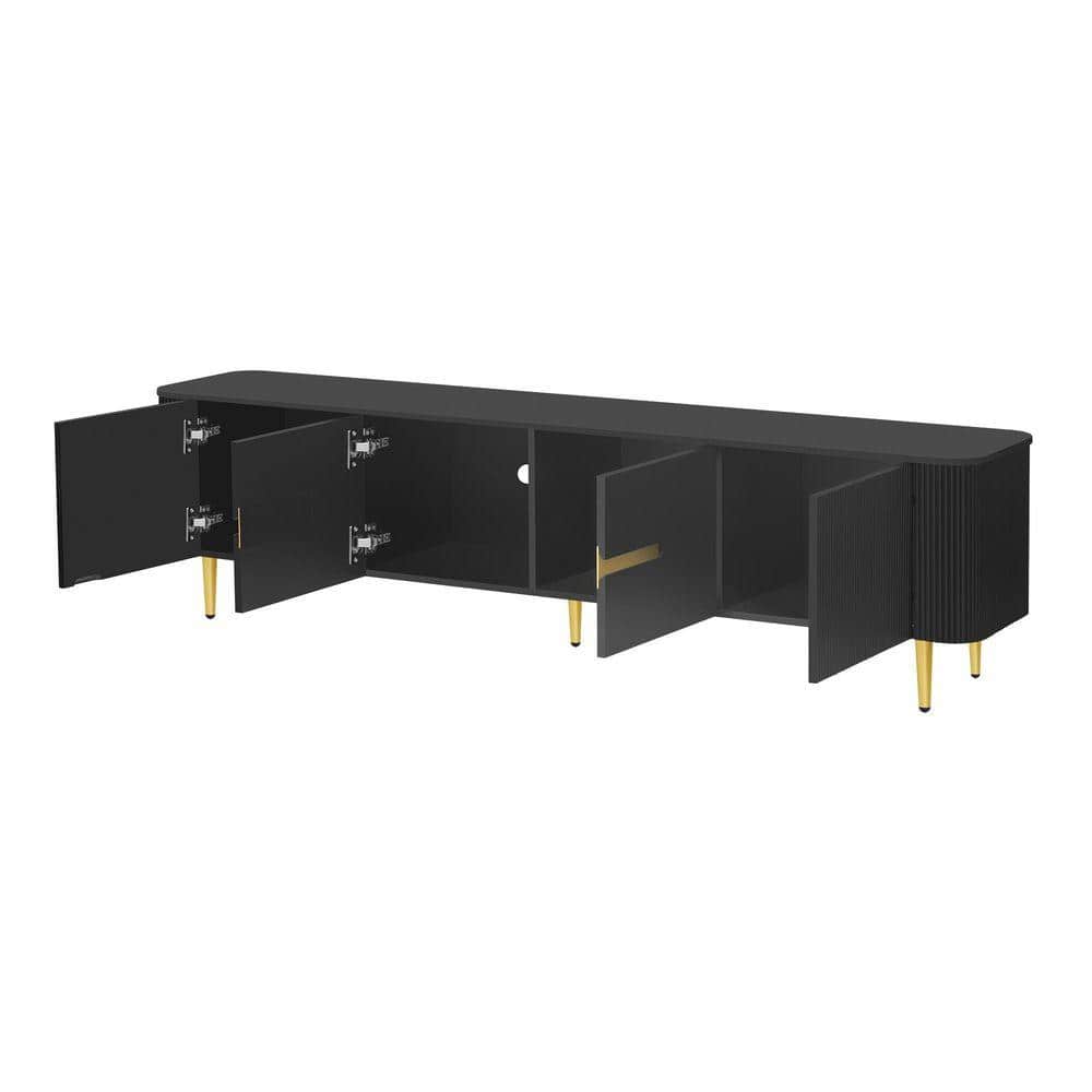 COWLOWN 78.7 in. W x 16.9 in. D x 20.5 in. H Bathroom Black Linen Cabinet (1)