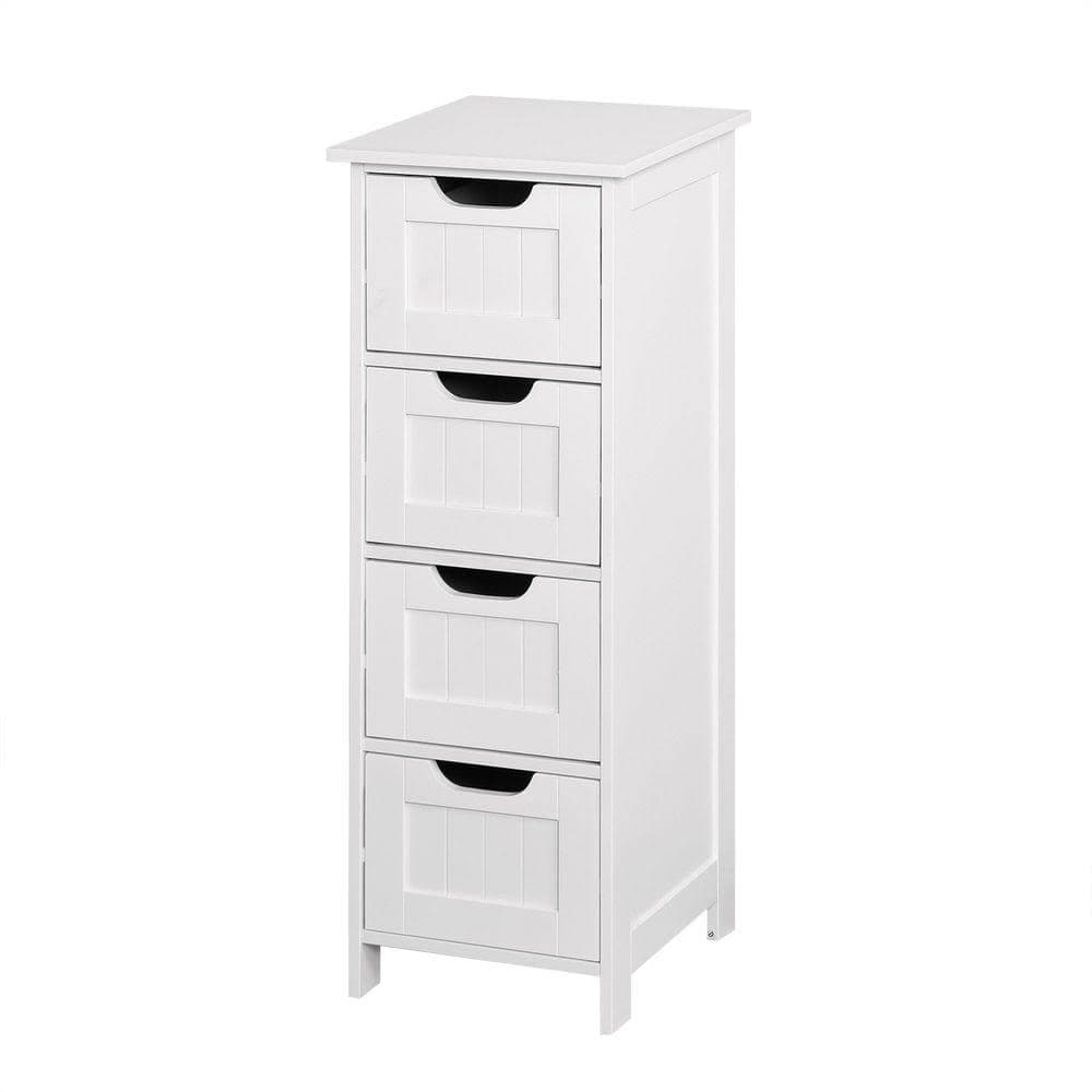 Otryad 11.8 in. W x 11.8 in. D x 32.3 in. H White MDF Freestanding Linen Cabinet with Drawers (1)