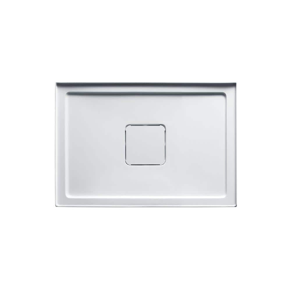 Schon 32 in. W x 48 in. L Alcove Shower Pan Base with Center Hidden Drain in White