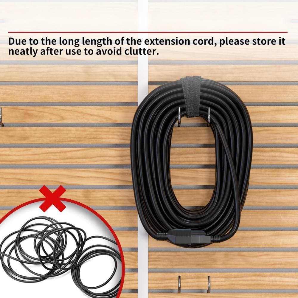 Unbranded 16/3 25 Ft Outdoor Extension Cord Waterproof Flame Retardant 3 Prong 13A 1625W 125V 16AWG SJTW ETL Listed (2)