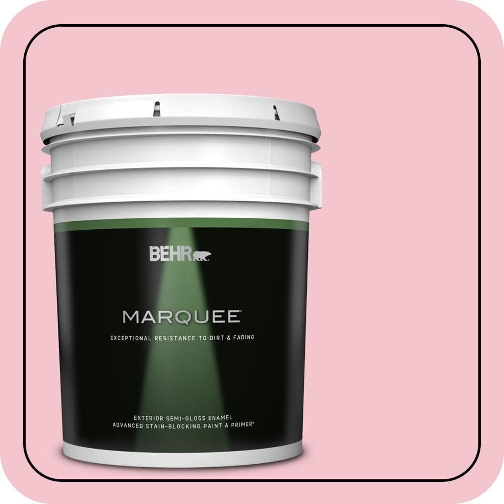 BEHR MARQUEE 5 gal. #P150-2 Energetic Pink Semi-Gloss Enamel Exterior Paint & Primer