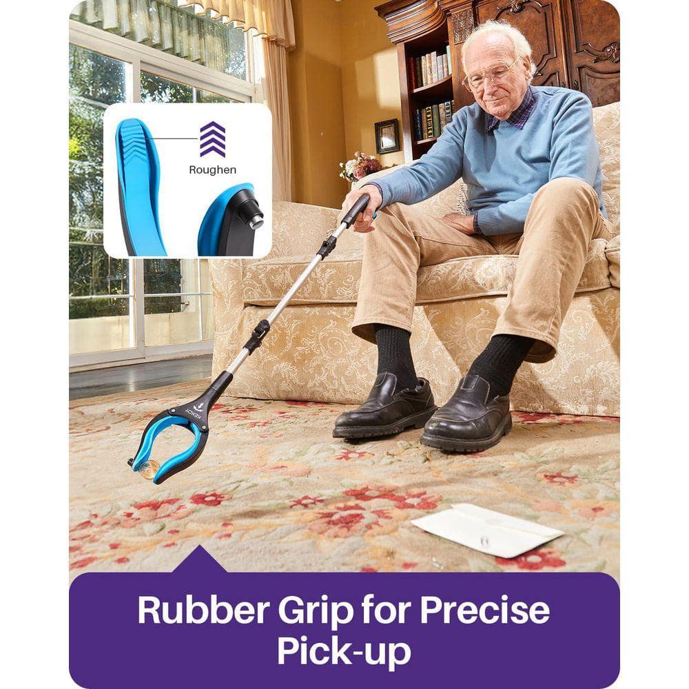 Justincity 36 in. Foldable Grabber Reacher Tool for Seniors Anti-Slip Rotating Claw Magnet Lightweight Pickup Stick (3)
