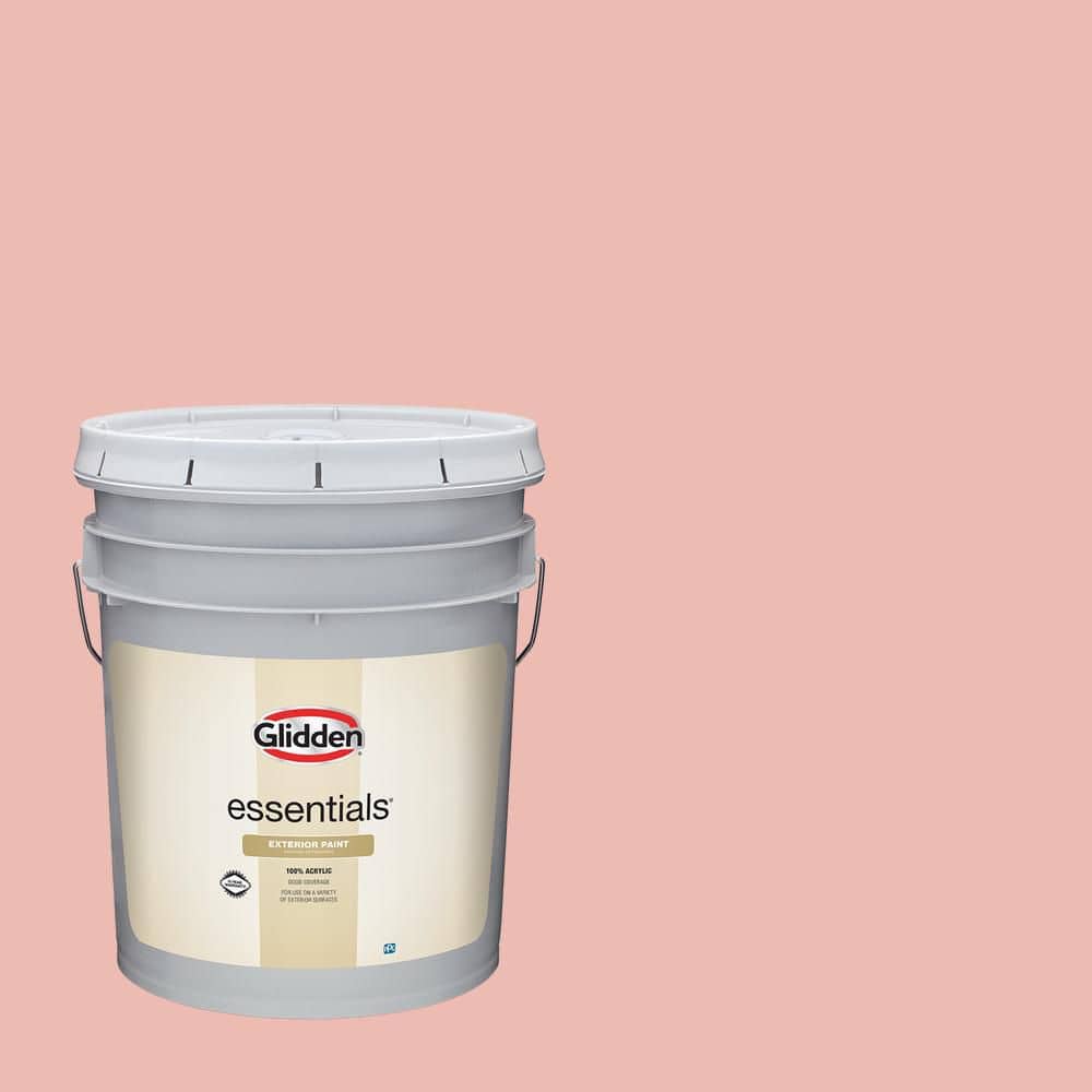 Glidden Essentials 5 gal. PPG1064-4 Peach Beige Flat Exterior Paint