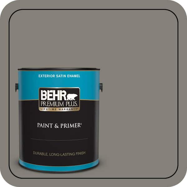 BEHR PREMIUM PLUS 1 gal. #N360-5A Wood Ash Satin Enamel Exterior Paint & Primer (2)