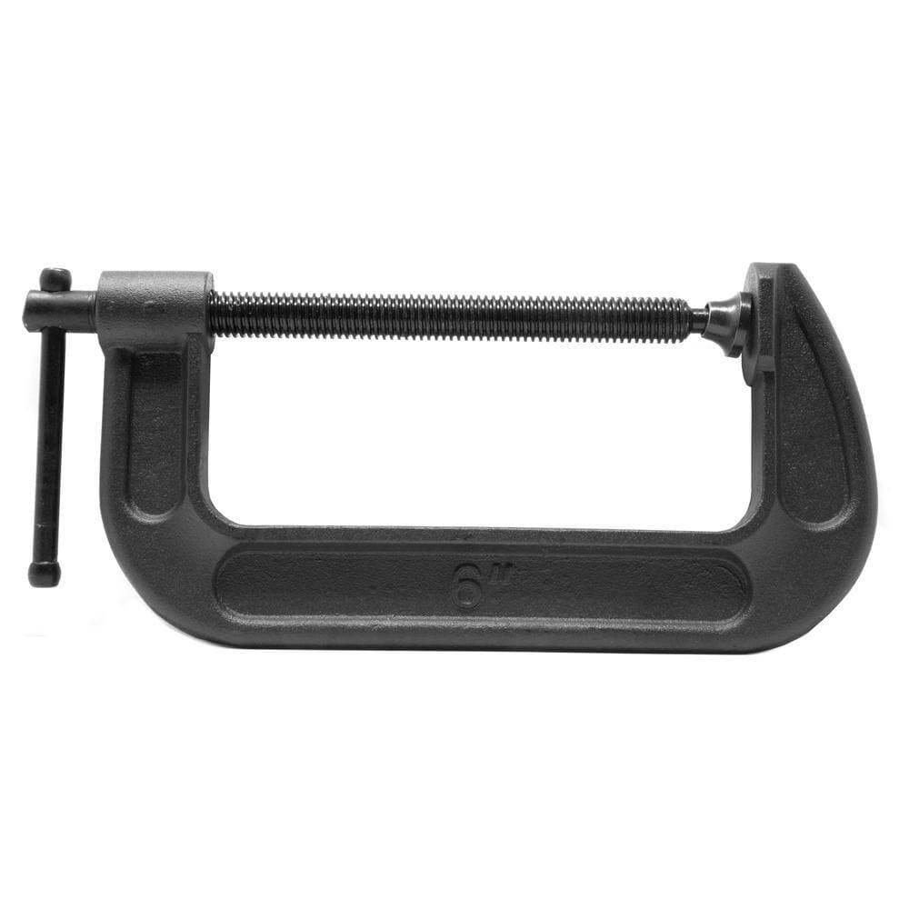 WEN Heavy-Duty Cast Iron C-Clamps with 6 in. Jaw Opening and 2.75 in. Throat Set (2-Piece) (3)