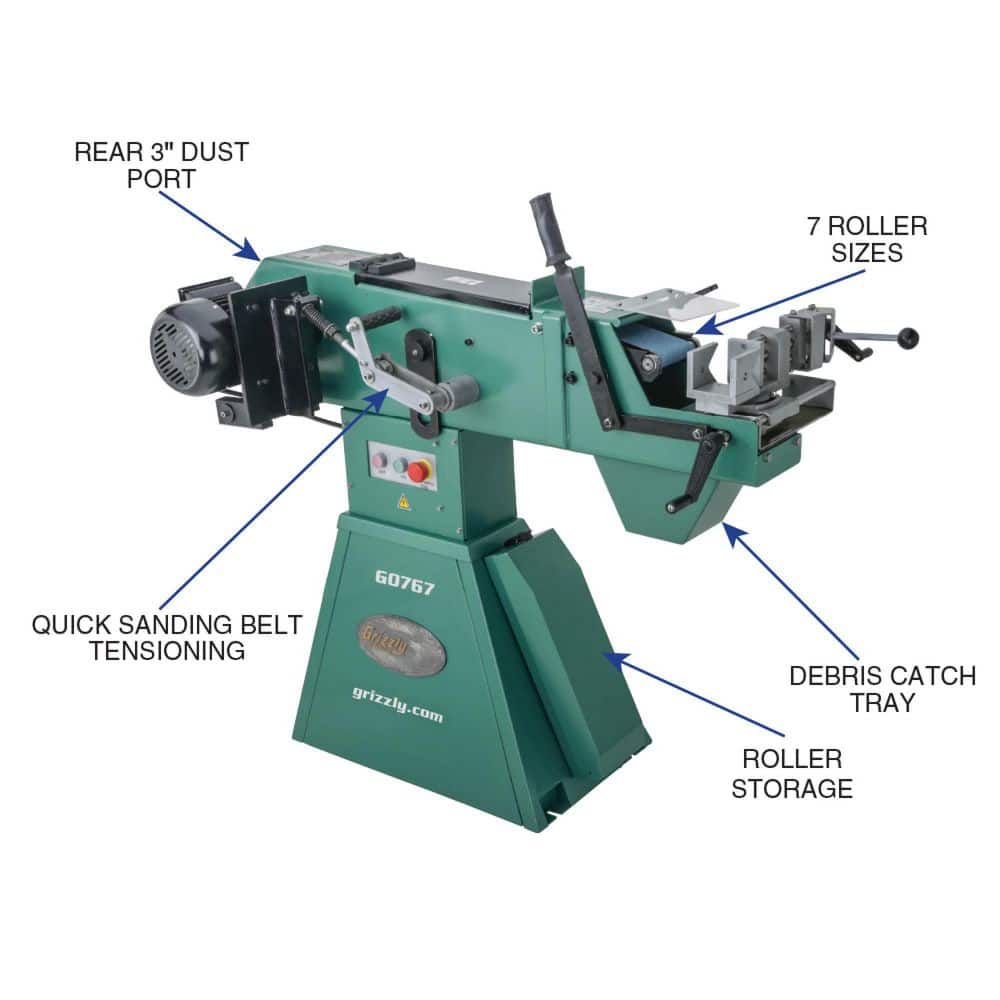 Grizzly Industrial 4 in. x 79 in. Abrasive Tube Notcher (3)