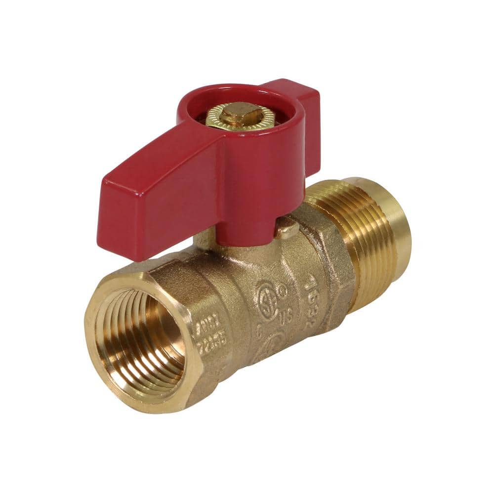 PLUMBFLEX . Flare 1/2 in. FIP Brass Gas Ball Valve (Pack of) (4)