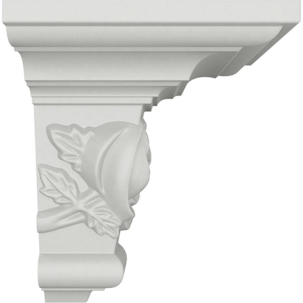 Ekena Millwork 3-3/4 in. x 3-3/4 in. x 5-1/2 in. Urethane Outside Corner Moulding (Matches Moulding MLD05X02X06RO) (2)