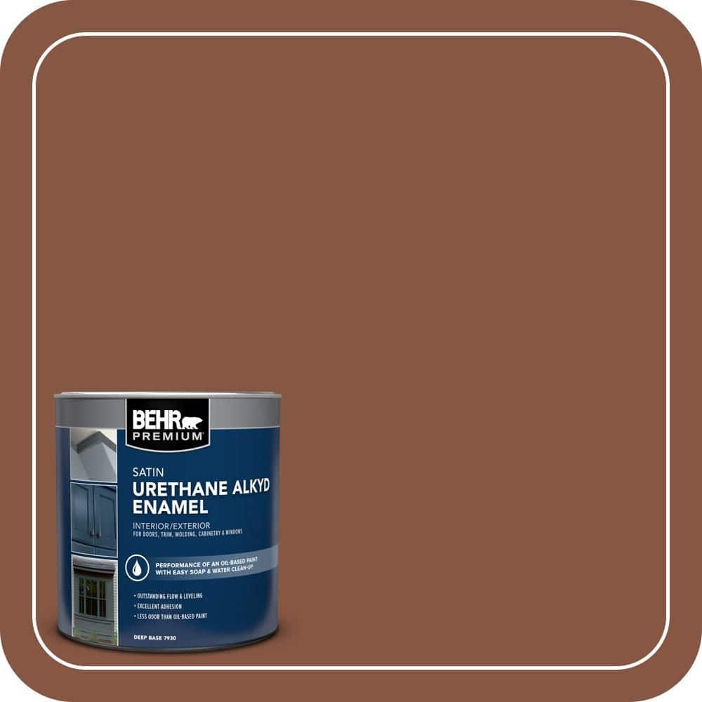 BEHR PREMIUM 1 qt. #S210-7 October Leaves Satin Enamel Urethane Alkyd Interior/Exterior Paint (1)