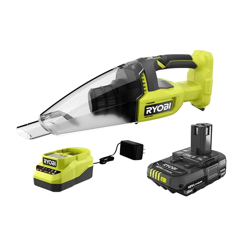 RYOBI ONE+ 18V Cordless Multi-Surface Handheld Vacuum Kit with 2.0 Ah Battery and Charger (1)
