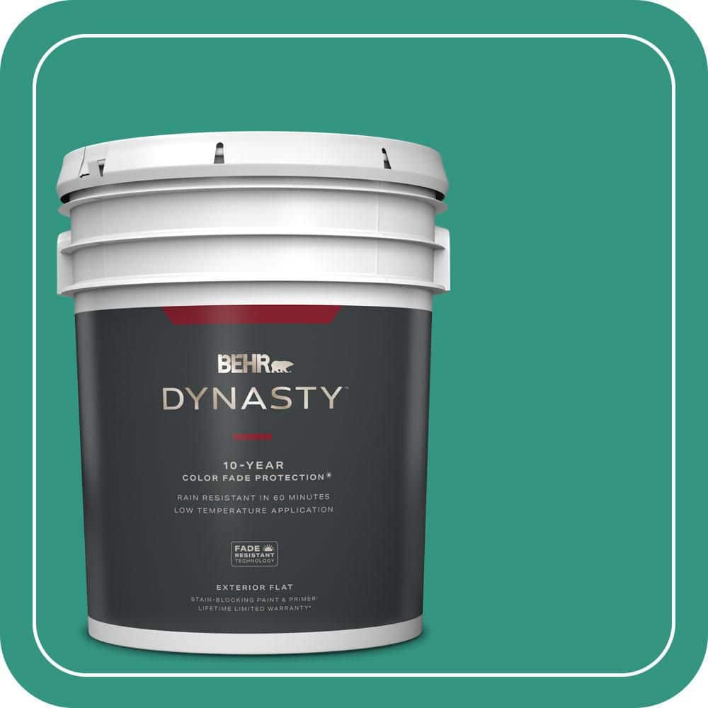 BEHR DYNASTY 5 gal. #P440-6 Esmeralda Flat Exterior Stain-Blocking Paint & Primer