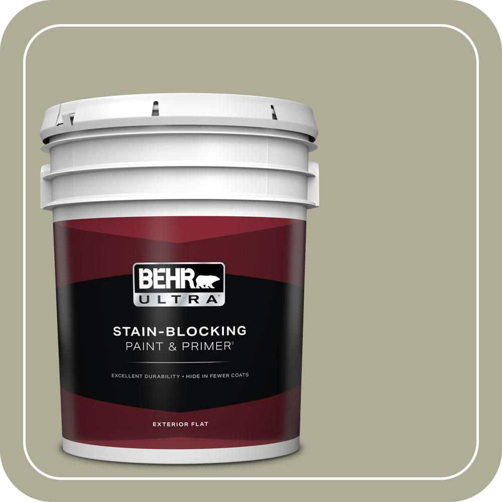 BEHR ULTRA 5 gal. #MQ6-27 Sage Wisdom Flat Exterior Paint & Primer