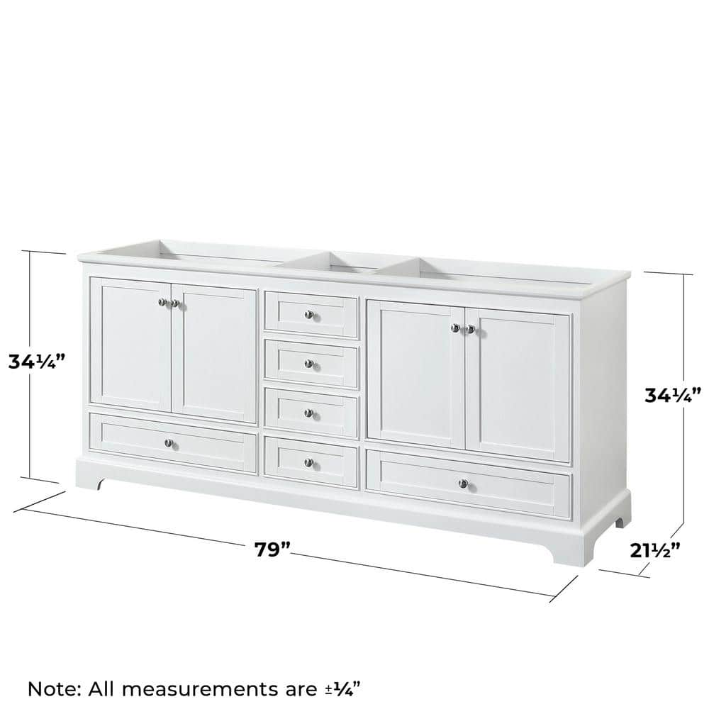 Wyndham Collection Deborah Double Bathroom Vanity Cabinet Only with 70 in. Mirror White (3)