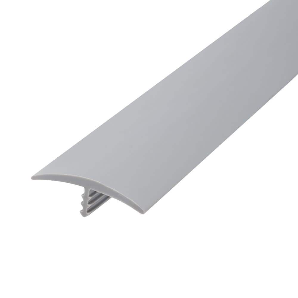 Outwater 1-1/4 in. Dove Grey Flexible Polyethylene Center Barb Hobbyist Pack Bumper Tee Moulding Edging 12 ft. long Coil (1)