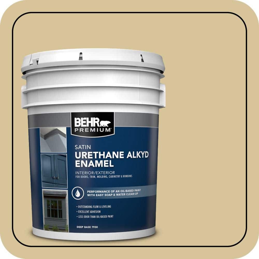 BEHR PREMIUM 5 gal. Home Decorators Collection #HDC-NT-02 White Oak Urethane Alkyd Satin Enamel Interior/Exterior Paint