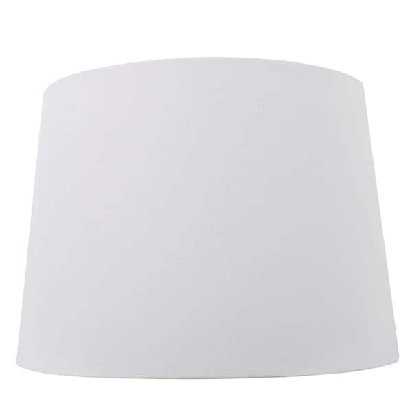 Hampton Bay Mix and Match 14 in. Dia x 10 in. H White Linen Blend Drum Replacement Table Lamp Shade