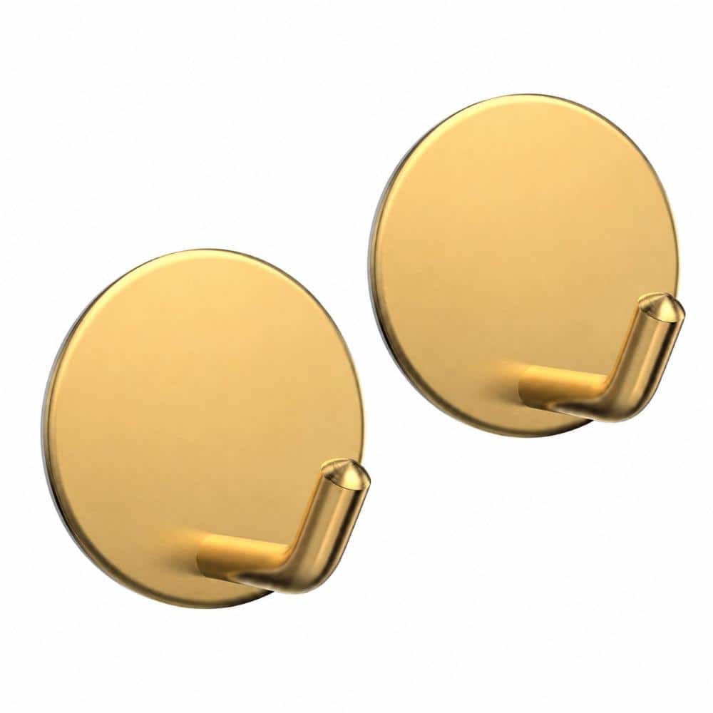 Unbranded Heavy Duty Adhesive Wreath Hanger with Brushed Gold Finish for Front Door and Window, 2-Pack (1)