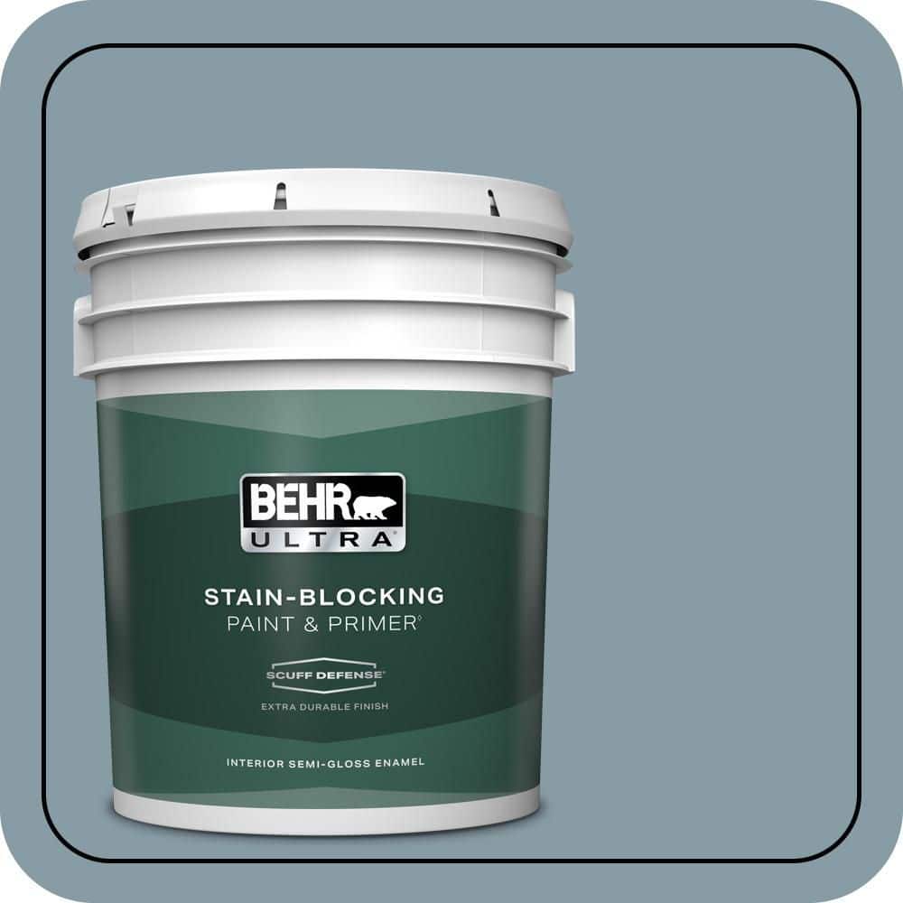 BEHR ULTRA 5 gal. #MQ5-27 Rainy Season Extra Durable Semi-Gloss Enamel Interior Paint & Primer