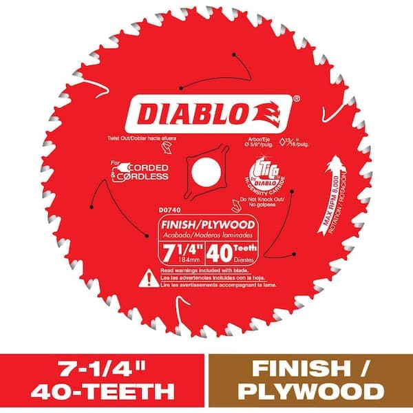 DIABLO 7-1/4in. x 40-Tooth Finish Circular Saw Blade for Wood (2)