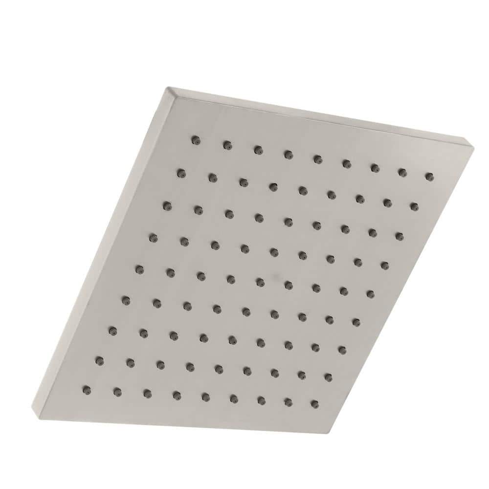 Glacier Bay Modern 1-Spray Pattern 8 in. Single Wall Mount Fixed Rain Shower Head in Brushed Nickel (2)