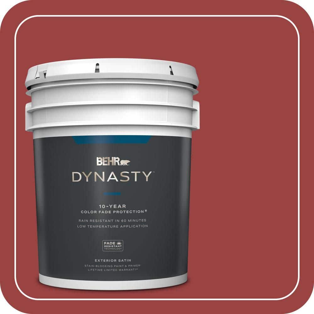 BEHR DYNASTY 5 gal. #MQ1-10 Red My Mind Satin Enamel Exterior Stain-Blocking Paint & Primer