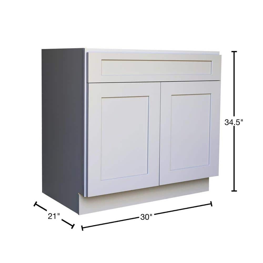 Plywell Ready to Assemble Shaker W 21 in. D 34.5 in. H Vanity Cabinet with 2 Doors Satin Grey (2)