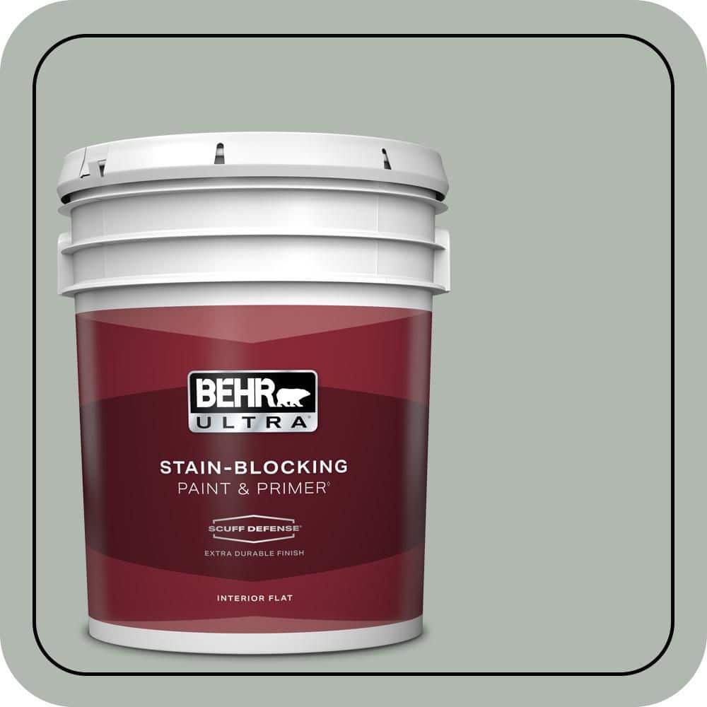 BEHR ULTRA 5 gal. #PPU12-14 Verdigris Extra Durable Flat Interior Paint & Primer