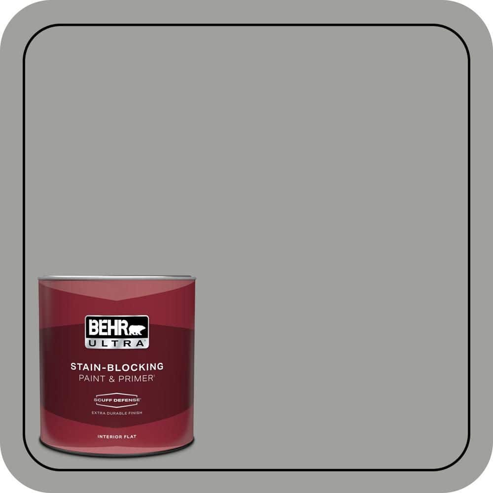 BEHR ULTRA 1 qt. #MQ6-22 Gateway Gray Extra Durable Flat Interior Paint & Primer