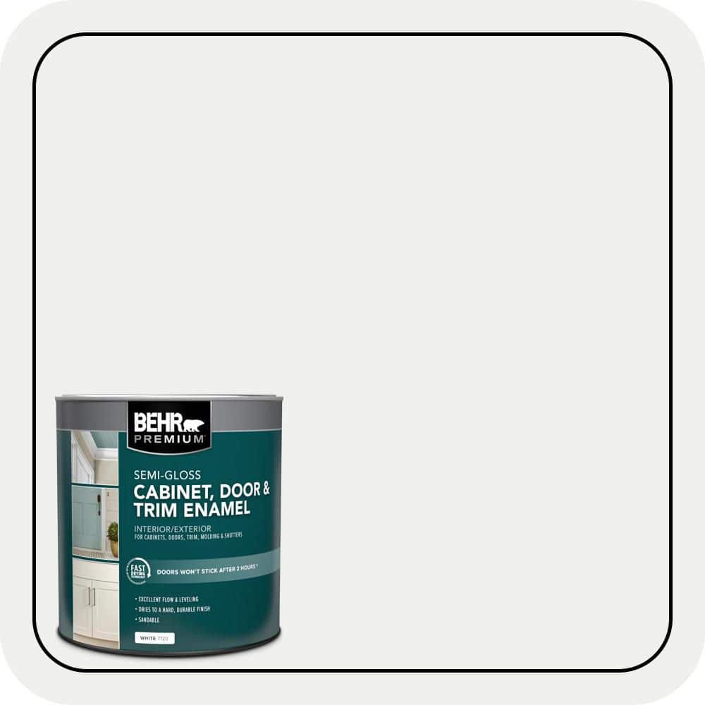 BEHR PREMIUM 1 qt. #57 Frost Semi-Gloss Enamel Interior/Exterior Cabinet, Door & Trim Paint