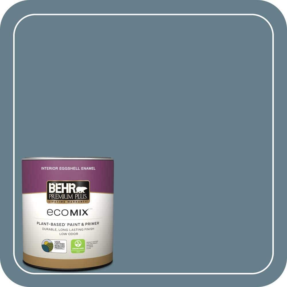 BEHR PREMIUM PLUS 1 qt. #ECC-31-1 Windy Seas Eggshell Enamel EcoMix Plant-Based Interior Paint & Primer (1)