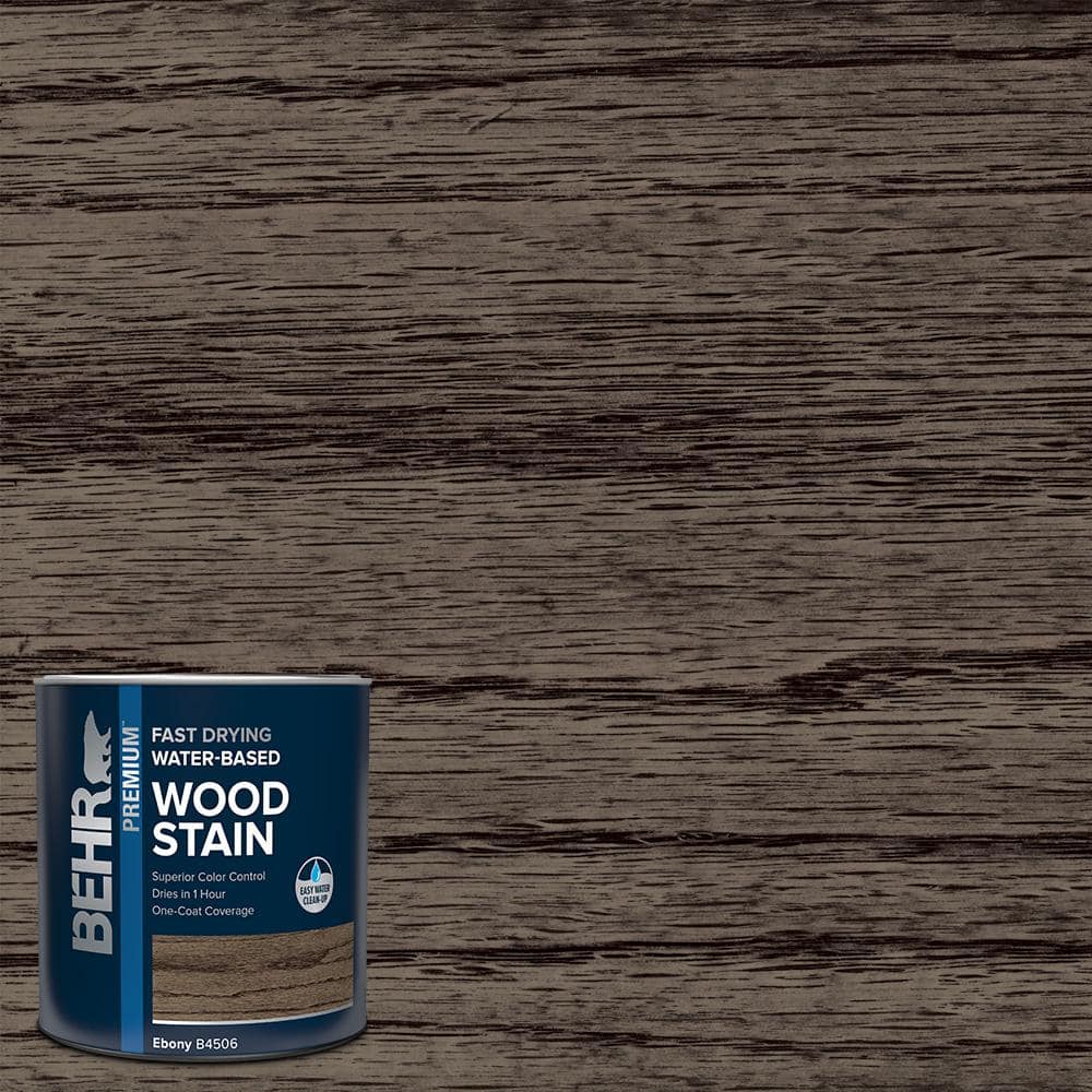 BEHR PREMIUM 1 qt. #TIS-506 Ebony Transparent Fast Drying Water-Based Interior Wood Stain