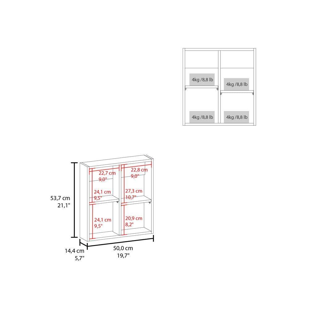 cadeninc 19.7 in. W x 5.7 in. D x 21.1 in. H Black Wall Mount Bathroom Storage Cabinet with Mirror and 4-Shelves (2)
