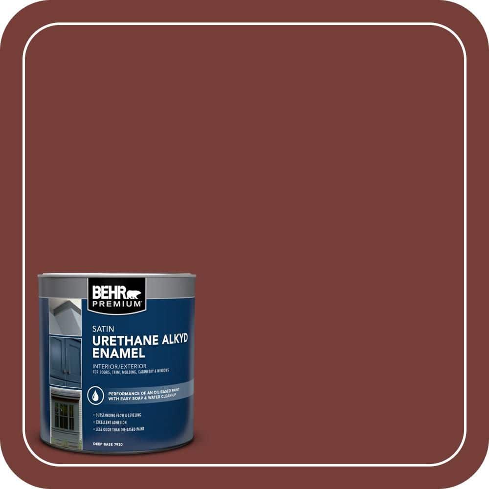 BEHR PREMIUM 1 qt. #BXC-76 Florence Red Satin Enamel Urethane Alkyd Interior/Exterior Paint (1)