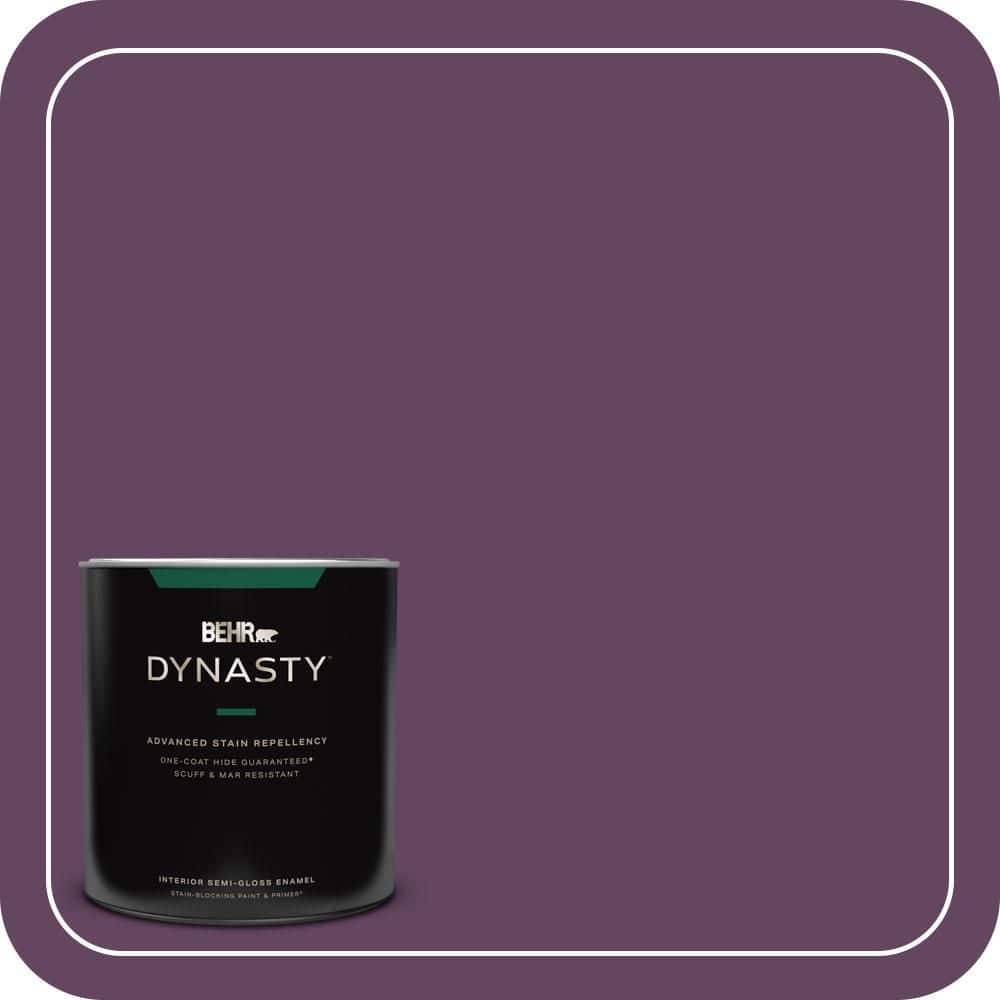 BEHR DYNASTY 1 qt. #MQ5-35 Plum Rich One-Coat Hide Semi-Gloss Enamel Interior Stain-Blocking Paint & Primer
