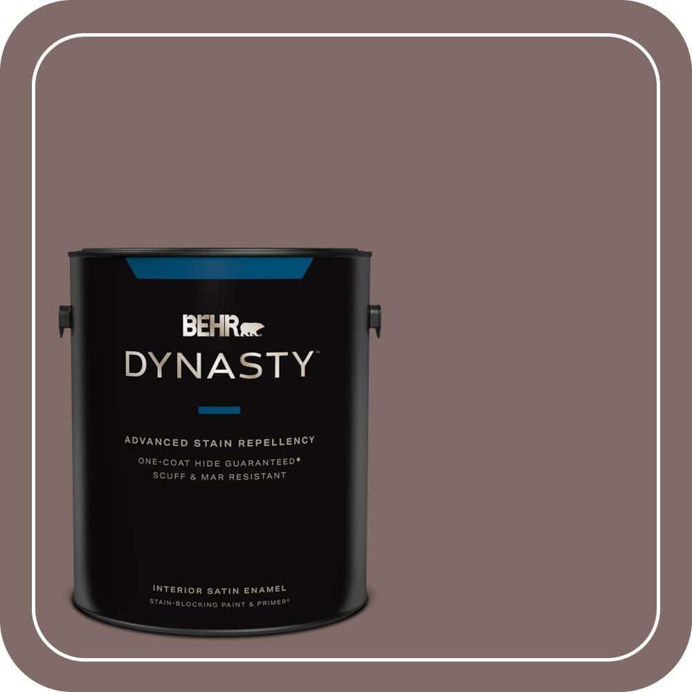 BEHR DYNASTY 1 gal. #MQ1-41 Autumn Ashes One-Coat Hide Satin Enamel Interior Stain-Blocking Paint & Primer
