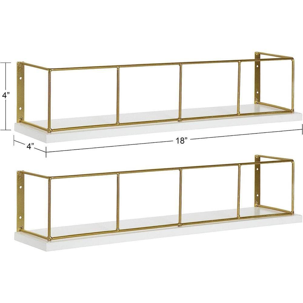 Dyiom 18 in. W x 4 in. H x 4 in. D Bathroom Shelves Over The Toilet Storage, Wall Mounted with Adjustable Shelves (3)