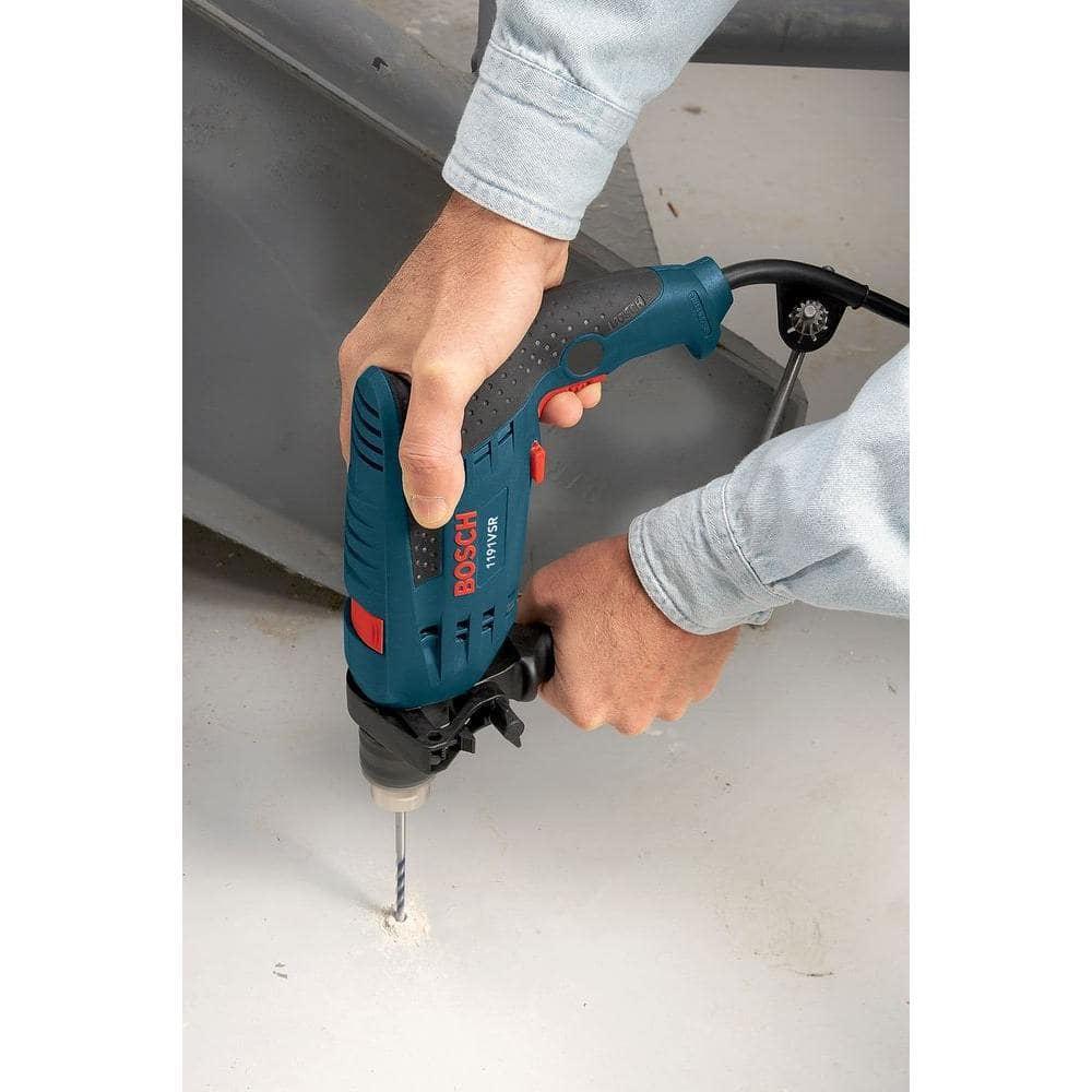 Bosch 7 Amp Corded 1/2 in. Concrete/Masonry Variable Speed Hammer Drill Kit with Hard Case (3)